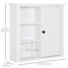 HOMCOM Modern Bathroom Wall Cabinet - White-Adjustable shelf in the cabinet for various sized items