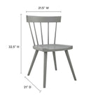 Modway Sutter Wood Dining Side Chair - Light Grey - 2 Pack-Spindle Detail