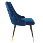 Modway Adorn Tufted Performance Velvet Dining Side Chair - Navy-Dense Foam Padding