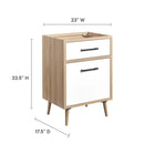 Modway Maverick 24" Bathroom Vanity Cabinet Sink Basin Not Included - Oak/White-9