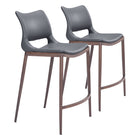 Zuo Ace Counter Stool - Dark Grey/Walnut - Set of 2-Ergonomic and supportive footrest
