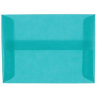 JAM Paper A6 Translucent Vellum Invitation Envelopes - 4.75" x 6.5" - Aqua Blue - 25 Pack (PACV664)-Aqua Translucent