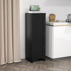 HOMCOM 48" H 4-Tier Kitchen Pantry Cabinet with Adjustable Shelves - Black-Two 3-level adjustable shelves offer flexible storage 