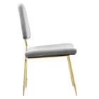 Modway Ponder Performance Velvet Dining Side Chair - Grey-Gold Stainless Steel Frame
