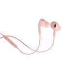 Basic Tech Wired In Earbuds with Volume Control And Mic - Pink-Volume control