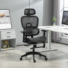 HOMCOM Ergonomic High Back Mesh Office Chair - Black-Tilt function allows you to gently rock back and forth