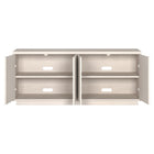 Hudson&Canal Hanson TV Stand for TV's up to 65" - Alder White-Clean with a soft, dry cloth and no harsh chemicals or abrasive cleaning materials