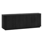 Hudson&Canal Canton TV Stand for TV's up to 75" - Black Grain-Features four doors with enclosed cabinets and 4 shelves for ample storage