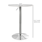 HOMCOM Round Bar Table 360° Swivel Top and Steel Base - White-Large and round base crafted from electroplated steel for strength