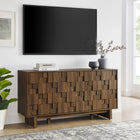 Modway Owen 59" 4 Door Geometric Sideboard - Walnut-Push-To-Open Doors