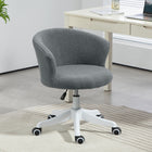 Vinsetto Fluffy Armless Office Chair with Adjustable Height - Grey-Adjustable seat height to fit your sitting style