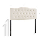 Modway Annabel Stain-Resistant Performance Velvet Queen Headboard - Alabaster-Diamond Button Tufting