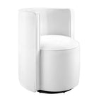Modway Della Performance Velvet Fabric Swivel Chair - White-Swivel Accent Chair