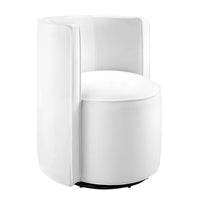 Modway Della Performance Velvet Fabric Swivel Chair - White-Swivel Accent Chair