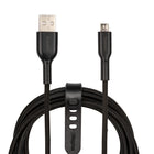 Staples TECH Micro USB to USB-A Charging Cable - 6.5 ft. - Black-Anti-tangle cable has a durable braided design tested to withstand up to 5K bends