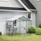 PawHut 79" L Extra Large Metal Catio Outdoor Enclosure - Silver-420D Oxford fabric is waterproof and protects against UV damage 
