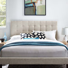 Modway Paisley Tufted Upholstered Linen Fabric King and California King Headboard - Beige-King and California King Size