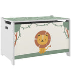Qaba Kids Storage Chest with Lid - Green-Spacious storage space for toys, books and clothes

