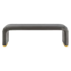 Modway Koda Performance Velvet Waterfall Long Bench - Brass/Storm Grey-Adjustable Foot Caps