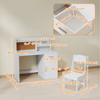 Qaba Kids Desk & Chair Set, Study Table & Chair Set with Storage - White-Crafted from robust MDF, supporting up to 110 lbs. (50 kg) for lasting use
