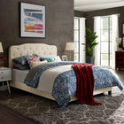 Modway Amelia Upholstered Fabric Queen Bed - Beige-Soft Polyester Fabric Upholstery