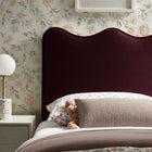 Modway Athena Stain-Resistant Performance Velvet Twin Size Headboard - Mulberry-Wood Blend Frame