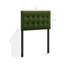 Modway Emily Stain-Resistant Performance Velvet Twin Size Headboard - Moss Green-Button Tufting