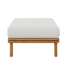 Modway Wren Outdoor Patio Teak Wood Ottoman - Natural/Sail-Assembly Required