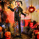 Outsunny 72" Life-Size Animated Clown Halloween Decoration-Dynamic sound and light effects create an immersive, terrifying Halloween atmosphere 