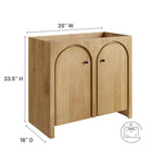 Modway Appia 36" Bathroom Vanity Cabinet - Oak-Plumbing Cut-Out