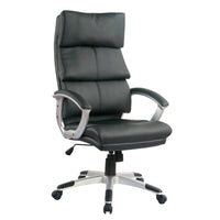 TygerClaw Modern High Back Leather Office Chair, 14.6" x 25.6" x 30.3", Black-Plush comfort that lasts all day with premium PU leather that stays soft and supportive through hours of work