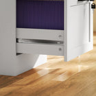 HOMCOM 2-Drawer Vertical Office Filing Cabinet - White-Modern style with wood grain complements office decor