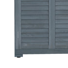 Outsunny Wooden Garden Shed - 34.3" x 18.3" x 63" - Grey-Tilted asphalt to protect inside against light or medium rain seeping through
