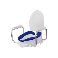 Mobile Patient Lift AltiCare Raised Toilet Seat With Adjustable Armrests Padded Seat-Adds 5 inches of height to your toilet for effortless sitting and standing