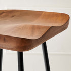 Modway Concord Backless Wood Bar Stools - Walnut - Set of 2-Powder-Coated Metal Legs
