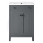 Modway Nantucket 24" Bathroom Vanity - Grey/White-Modern Bathroom Vanity