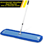 Gritt Commercial All-In-One 60” Microfiber Dust Mop Set with 72" Telescopic Handle-Frame crafted from rust-resistant, black powder-coated metal wire