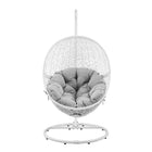 Modway Encase Outdoor Patio Rattan Swing Chair - White Grey-Weight Capacity: 330 lb