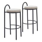Zuo Sisal Barstool - Beige Tweed - Set of 2-Ergonomic and supportive footrest