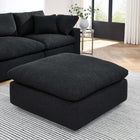 Modway Commix Down Filled Overstuffed Boucle Fabric Ottoman - Black-Density Foam Seat