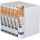 QuickFit Pro Heavy Duty Binder - Single Touch Pin-Lock - 1.5" - White - 6 Pack-3 Ring Binder