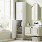 HOMCOM Slim Tall Bathroom Floor Cabinet with Shelves - White-Four adjustable shelves, each with three height options, offer flexible storage for items of various sizes