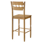Modway Jax Oak Wood Bar Stool With Wavy Razor Back - Weathered Oak-Fully Assembled