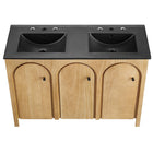 Modway Appia 48" Double Sink Bathroom Vanity - Oak/Black-Assembly Required