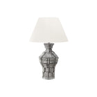 Monarch Specialties 28" H Contemporary Table Lamp - Grey Resin / Ivory / Cream Shade-This contemporary and stylish 28"h table lamp features a grey resin body with a textured finish resembling stone pieces, resting on a clear acrylic base and topped with a sophisticated ivory fabric shade, perfect in a living room, bedroom, or home office