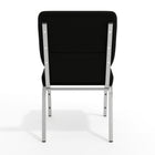Flash Furniture HERCULES 18.5"W Stacking Church Chair in Black Fabric - Silver Vein Frame-4'' Thick Seat with 4.25'' Thick Waterfall Edge