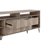 Manhattan Comfort DUMBO 62.99" Modern TV Stand - Rustic Grey-Features 2 Media Holes for Media and Wire Management