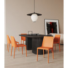 Manhattan Comfort Paris 18" Modern Faux Leather Upholstered Dining Chair - Coral - Set of 4-Frame Made of Durable Metal