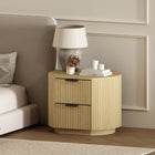 Manhattan Comfort Olivia 26.5" Modern Nightstand - Natural Oak/Black-Includes 2 Drawers with .75 Extension