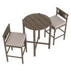 Modway Eleni 3-Piece Outdoor Teak Wood Bar Set - Weathered Grey Pebble-Non-Marking Foot Caps